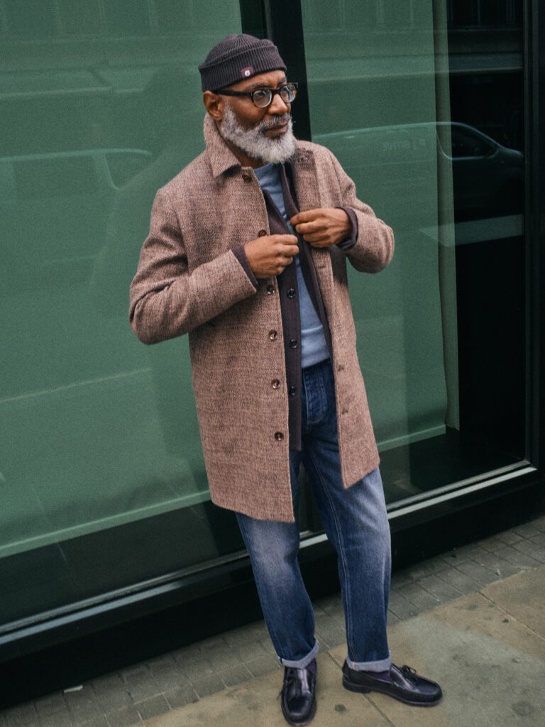 MOS-MOSH-GAL_fall_winter_2026_original_512130 591 MMGBarkley Tweed Coat Chocolate Brown Melange - 509020 285 MMGAustin Knit Overshirt Black Coffee - 510810 410 Andrew _v1